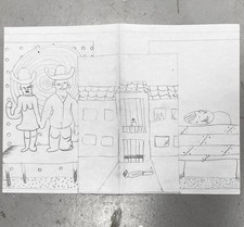 A5 White Surreal Drawing 