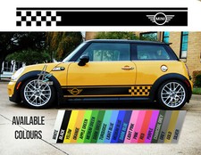 MINI COOPER S MINI ONE SIDE SKIRT STRIPES VINYL DECALS STICKERS RACING SPORT