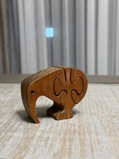 Elephant Wooden Puzzle Toy Vintage Decoration