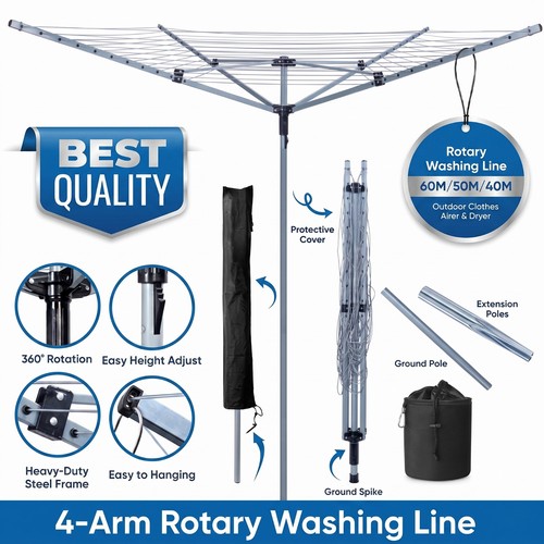 Rotary airer 40m - 60/50/40m, outdoor