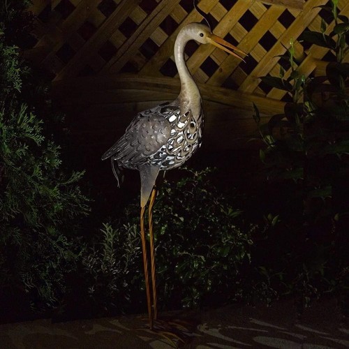 Solar heron garden decoration - solar,