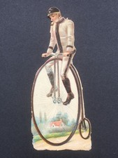 Vintage Die Cut Featuring Ordinary (Penny Farthing/High Wheel) Rider