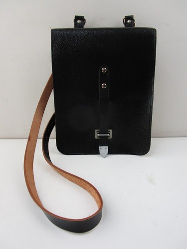 Vintage leather military map - leather,
