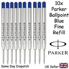 Genuine Parker BLUE Fine Ballpoint Pen Ballpen Refill x10