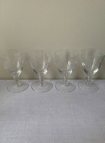 Vintage set floral etched - vintage, of