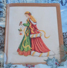 Stunning Sampler A Victorian Lady With Christmas Lantern Cross Stitch Chart