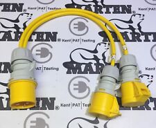 Marten® 110v 32a Plug to 2 x 16a Sockets 2 Way Splitter Cable