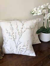 ONE HANDMADE REVERSIBLE CUSHION IN LAURA ASHLEY PUSSY WILLOW DOVE GREY