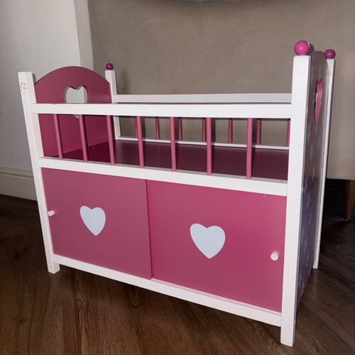 Pink wooden toy - pink, cot