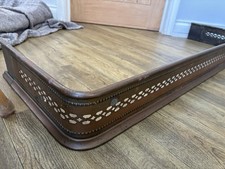 Vintage Pierced Fret Work Brass Fire Guard Fireplace Kerb Fender Trim Surround