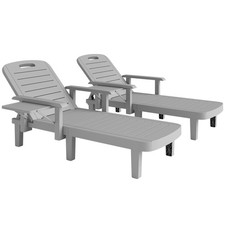 Sun Lounger Set of 2 Light