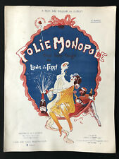 Sheet music Madness Monopole / Lionel de Ferry / Advertising Heidsieck Champagne 1920