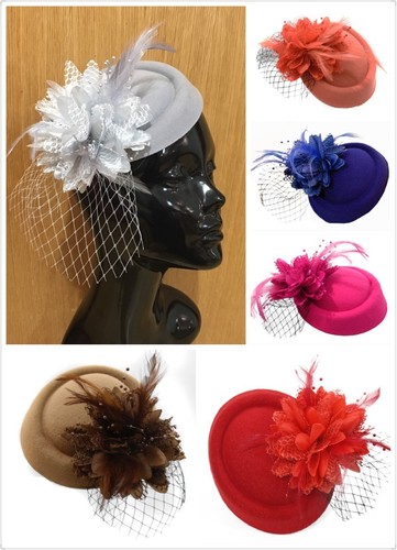 Fascinator hat pillbox flower - fascinator,