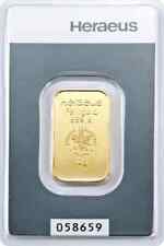 Gold Bar Heraeus 10 Grams 999.9 Gold / AU Original Blistered