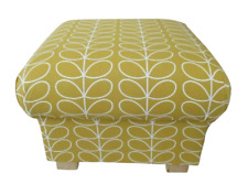 Orla Kiely Mustard Pouffe Dandelion Linear Stem Footstool Fabric Footstall Ochre