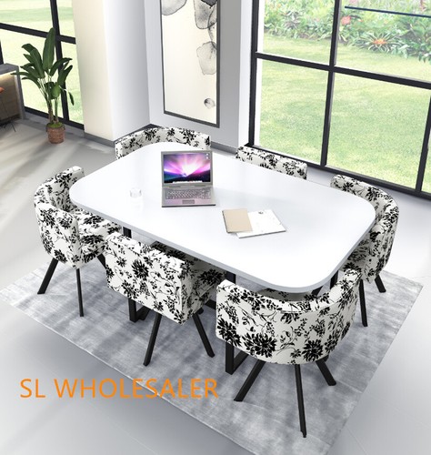 White wooden dining table - white,