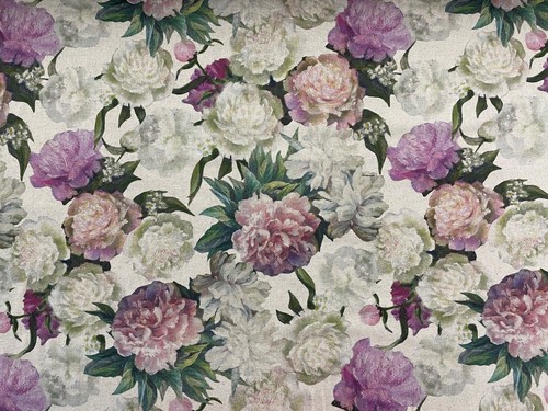 Cabbage roses linen 280cm - ,
