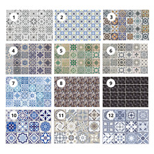 Tile Transfer Wall Sticker Mosaic 24pcs Retro Moroccan Decal Kitchen Bathroom