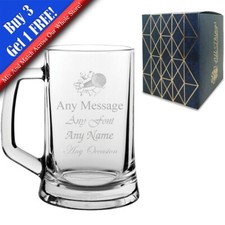 Personalised Engraved Large Tankard Glass Golf Trophy Award Tournament Gift