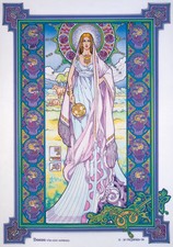 CELTIC IRISH FANTASY ART PRINT BÓANN THE COW GODDESS 23x16 By Jim FitzPatrick 