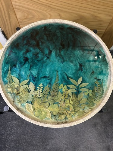 Handmade resin tray table - resin, with