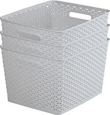 3x Curver Nestable Rattan