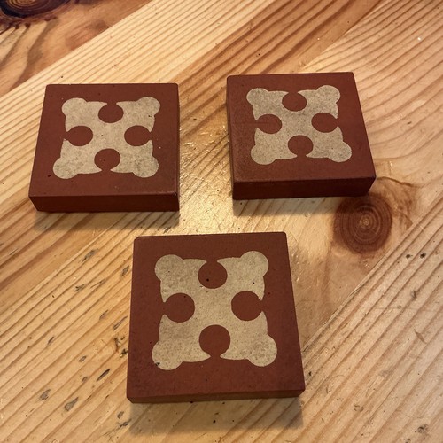Three reclaimed encaustic - ,
