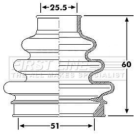First line rear outer boot - line,