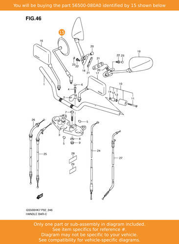Suzuki mirror assy rear view - suzuki, assy,