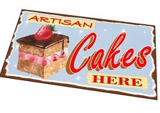 Cake Shop retro sign Bakery Cakes  Sign Vintage Style Fresh Cakes Bakers Sign