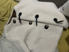 Zara Faux Shearling Toggle Teddy Off White Jacket Coat