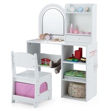 COSTWAY Kids Vanity Table and