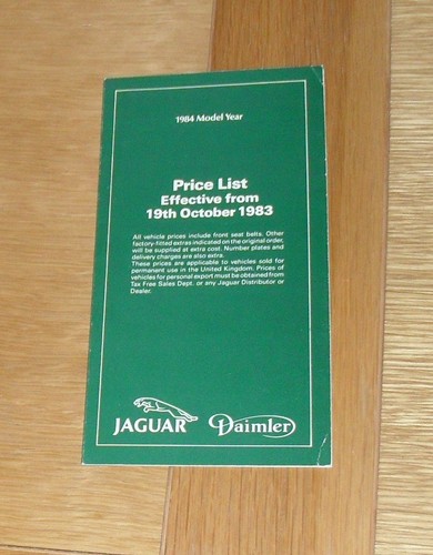 Jaguar daimler price list - jaguar,