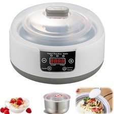 Digital Yogurt Maker with 5 Glass Jars Electric Stainless Steel Yogurt Maker New