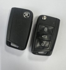 GENUINE SKODA 3 BUTTON REMOTE FLIP KEY FOB OCTAVIA FABIA ETC TESTED! 6V0959752E