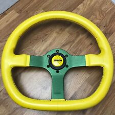Genuine Momo Benetton F35 350mm yellow leather steering wheel. Special, 1992. 7D