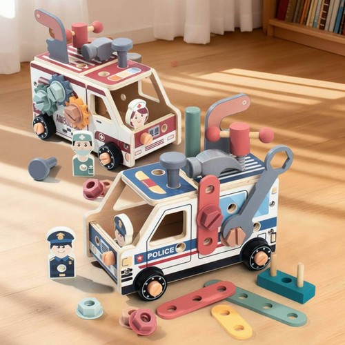 Wooden tool truck take - wooden, apart
