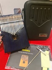 Moozica Kalimba/Marimba/Thumb Piano, Blue Mahogany Wood Musical Instrument