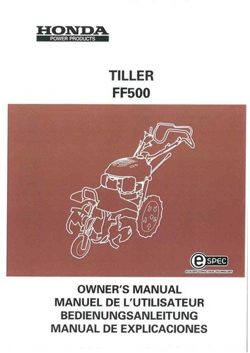 Honda tiller ff500 - honda, operators