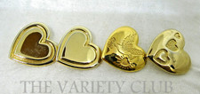 4 Variety Club BROOCHES / badges / Heart Shape Vintage Charity UK, gold tone, UK