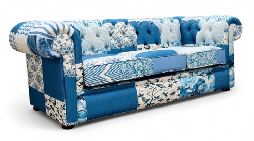 Patchwork fabric sofa - patchwork, lounge