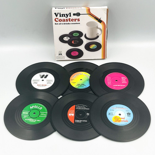 Retro vinyl record - record, coasters