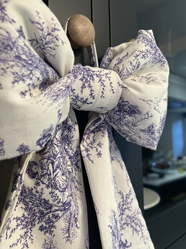 Blue neutral toile fabric - neutral,