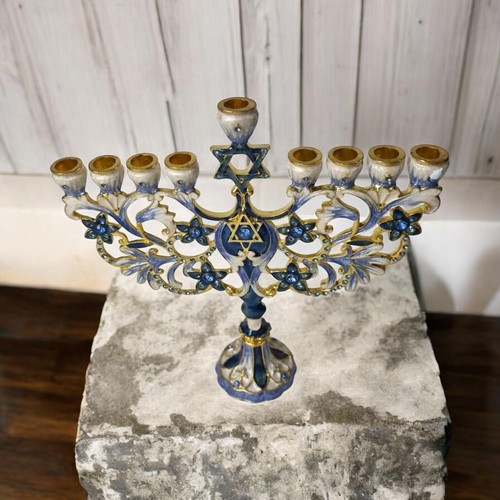 Enamel hanukka menorah - enamel,