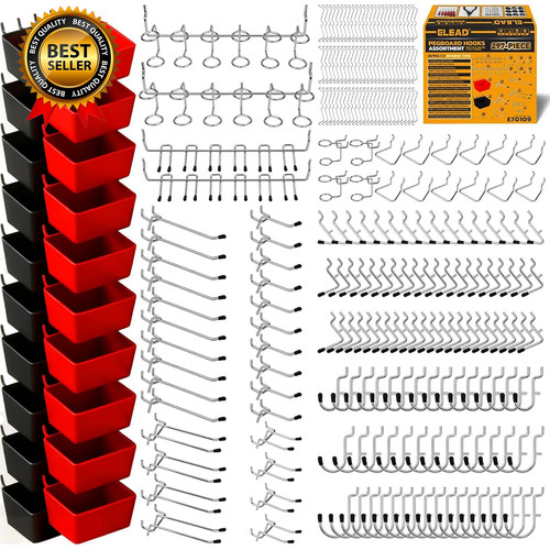 297 piece pegboard hooks kit - 297,
