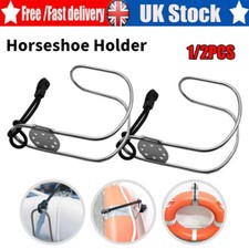 Marine Boat Life Buoy Ring Stainless Steel Holder Horseshoe Bracket W/ Mount UK.