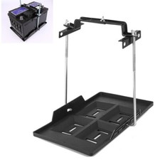 ABS Car Storage Battery Holder Adjustable Tray + Hold Down Clamp Bracket Kit