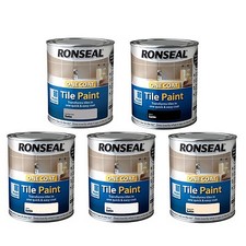 Ronseal One Coat Tile Paint Satin 750Ml Kitchen Bathroom Tile Paint 5 Colours