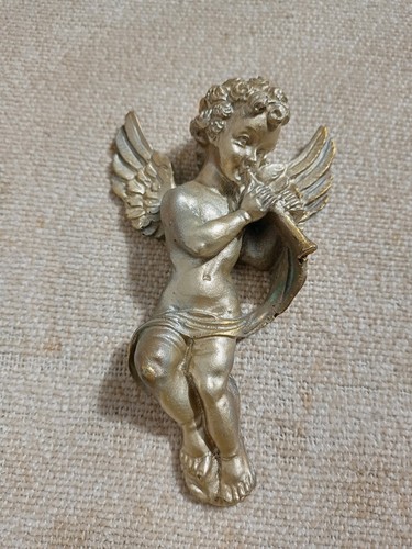 Vintage gold cherub plaster - vintage,