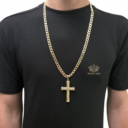 Large gold patterned cross - gold,